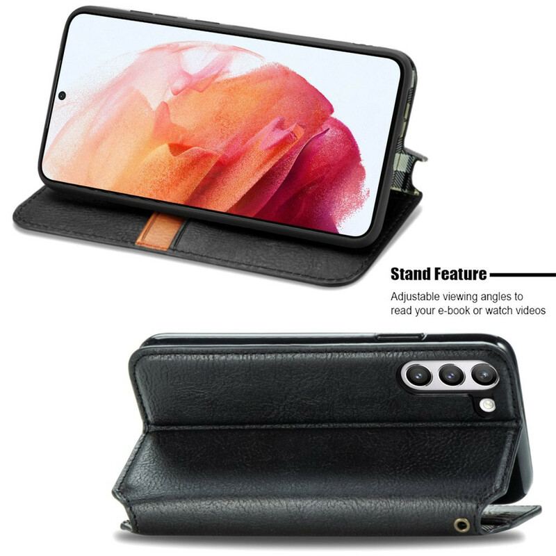 Cover Samsung Galaxy S21 FE Flip Cover Diamanttekstur I Lædereffekt