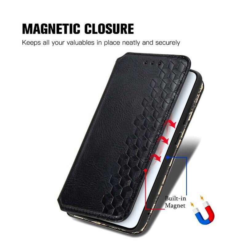 Cover Samsung Galaxy S21 FE Flip Cover Diamanttekstur I Lædereffekt