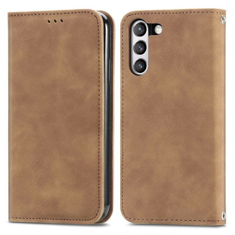 Cover Samsung Galaxy S21 FE Flip Cover Vintage Kunstlæder