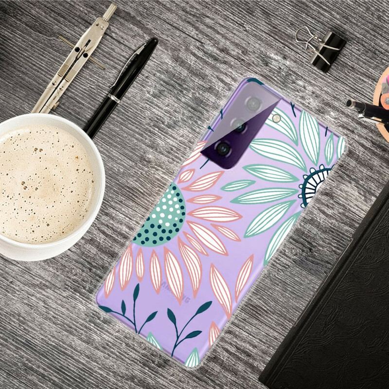 Cover Samsung Galaxy S21 FE Gennemsigtig En Blomst