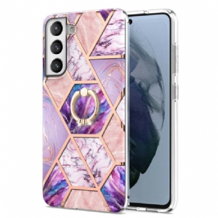 Cover Samsung Galaxy S21 FE Geometrisk Marmor Med Ringstøtte