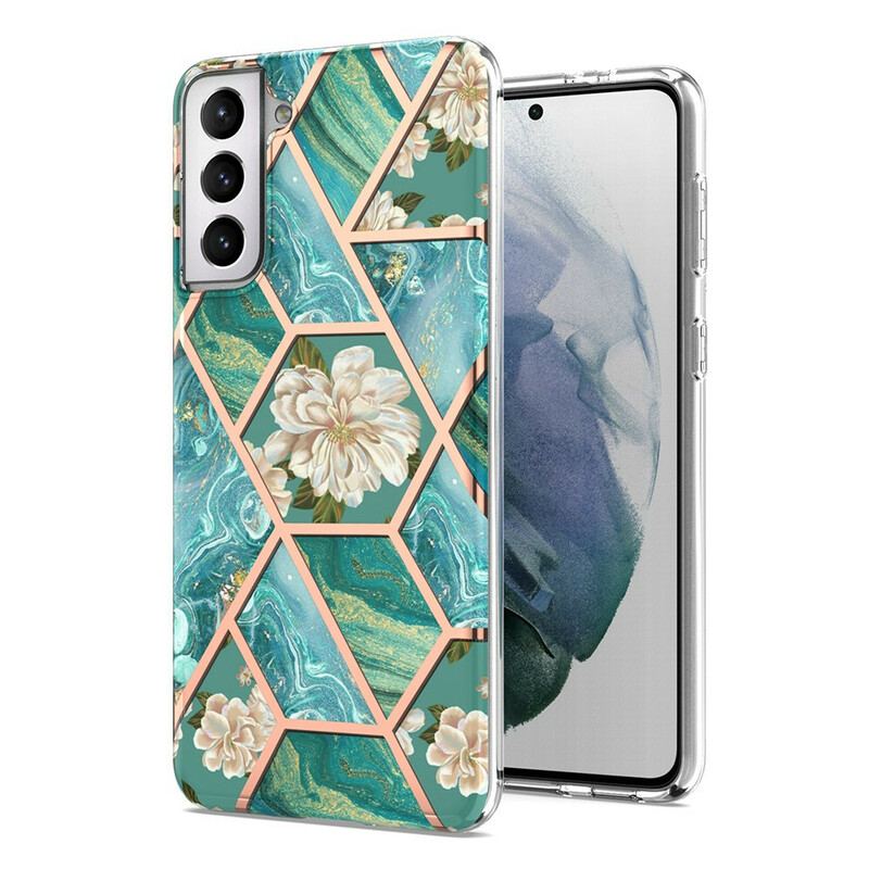 Cover Samsung Galaxy S21 FE Marmoreret Blomster