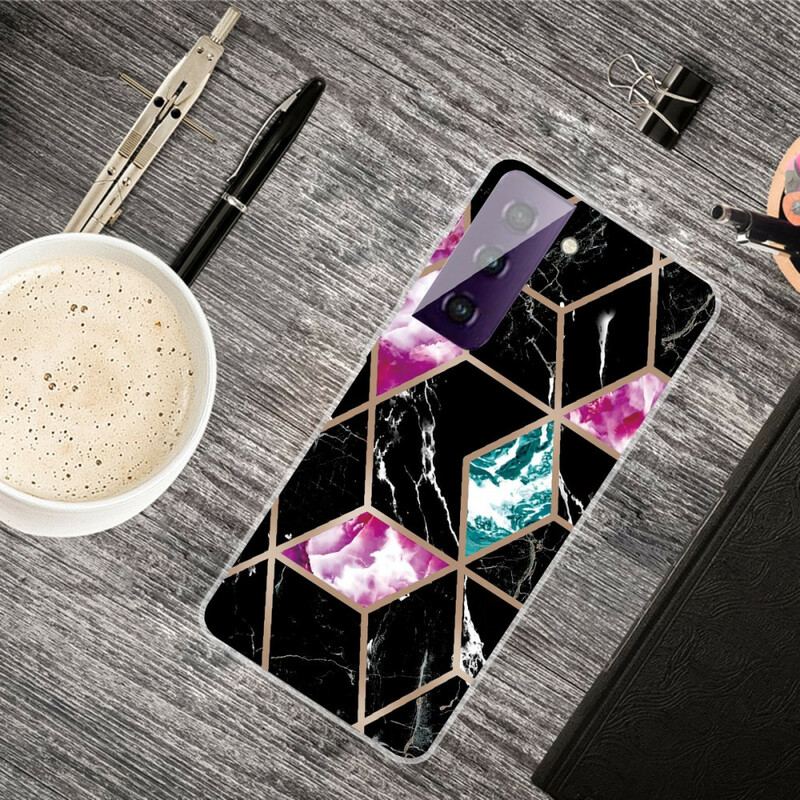 Cover Samsung Galaxy S21 FE Variabel Geometrisk Marmor