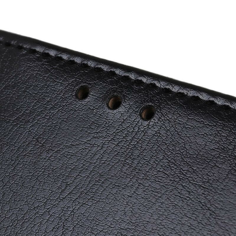 Flip Cover Samsung Galaxy S21 FE Enkel Skinnende Lædereffekt
