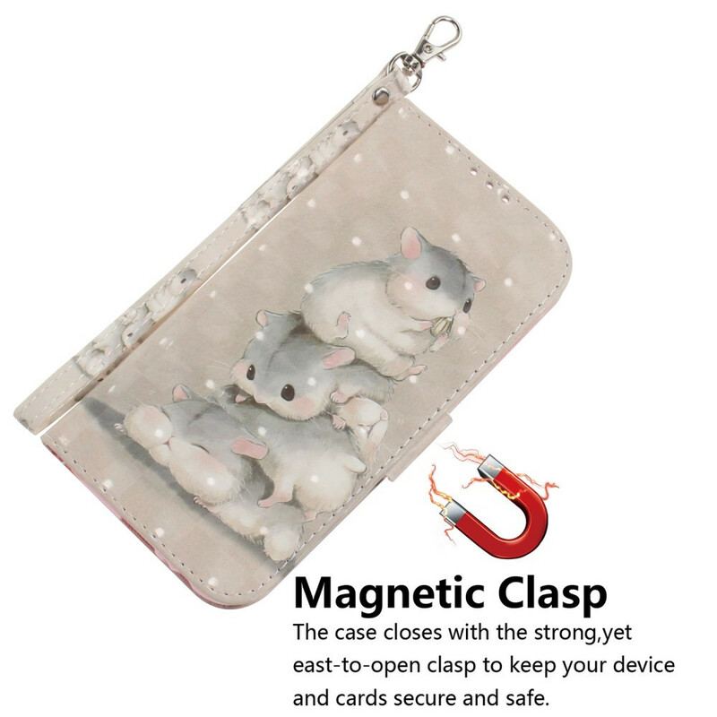 Flip Cover Samsung Galaxy S21 FE Med Snor Thong Hamstere