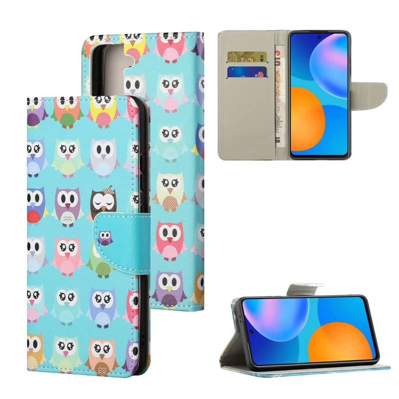 Læder Cover Samsung Galaxy S21 FE Ugler