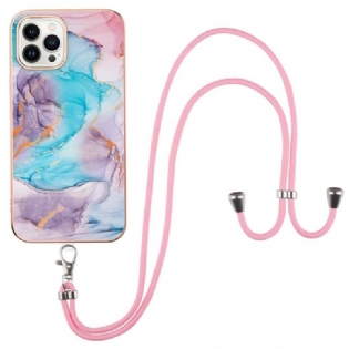 Cover iPhone 15 Pro Max Med Snor Med Marmorsnor