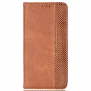 Cover Poco M5 Flip Cover Stiliseret Læderstil