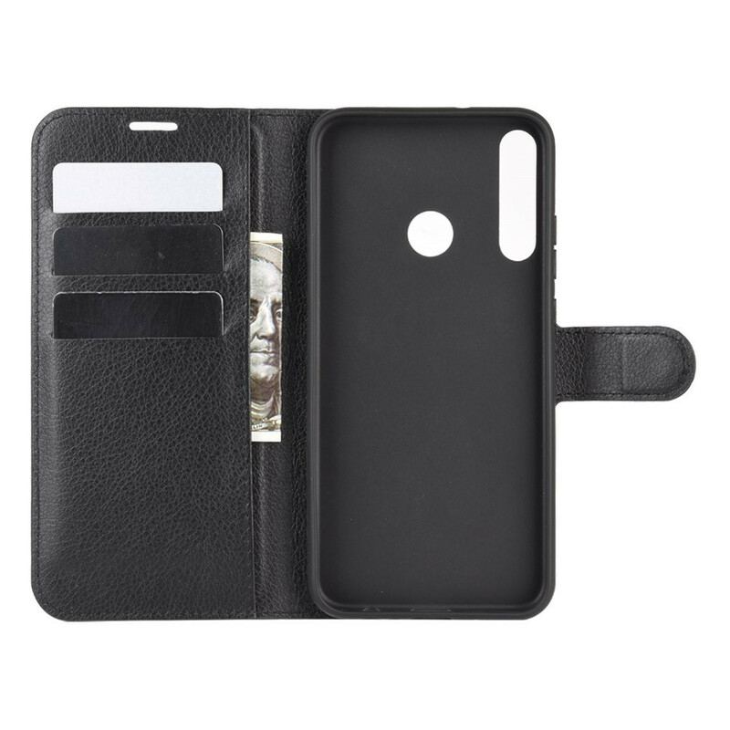 Flip Cover Huawei Y7p Klassisk Litchi Imiteret Læder