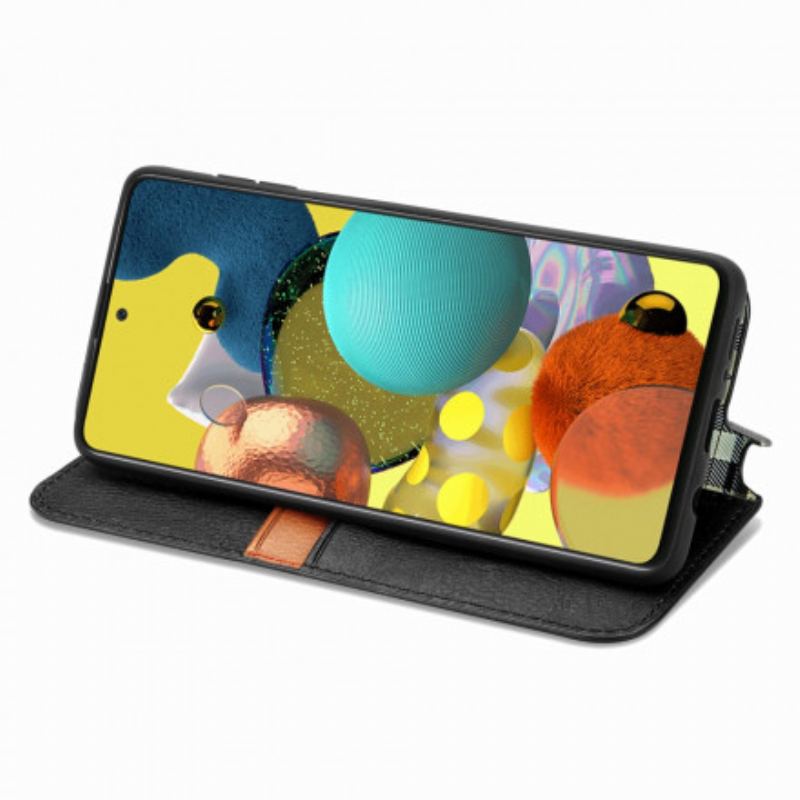 Cover Samsung Galaxy A51 5G Flip Cover Diamanttekstur I Lædereffekt