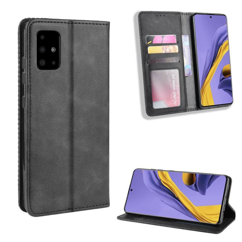 Cover Samsung Galaxy A51 5G Flip Cover Stiliseret Vintage Lædereffekt