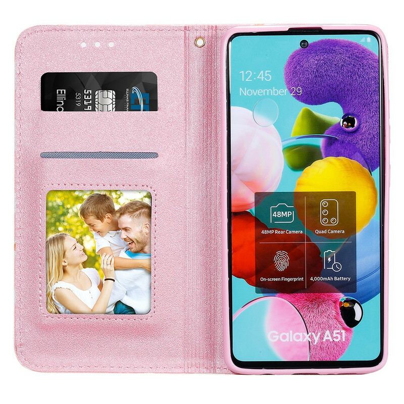 Cover Samsung Galaxy A51 5G Flip Cover Tusindfryd I Imiteret Læder