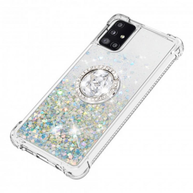 Cover Samsung Galaxy A51 5G Pailletter Med Ring-support