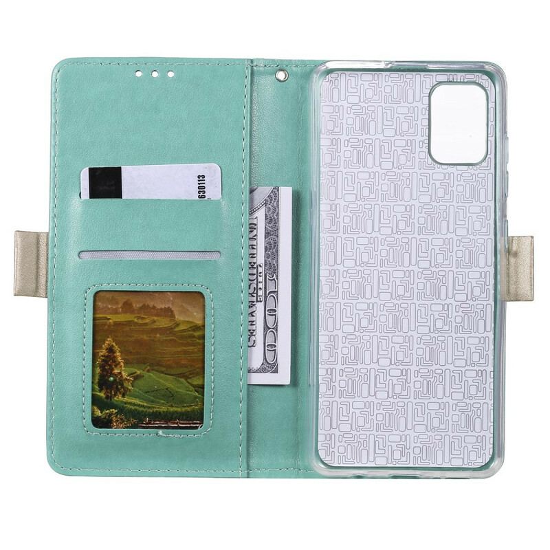Flip Cover Samsung Galaxy A51 5G Med Snor Blonderrem Møntpung