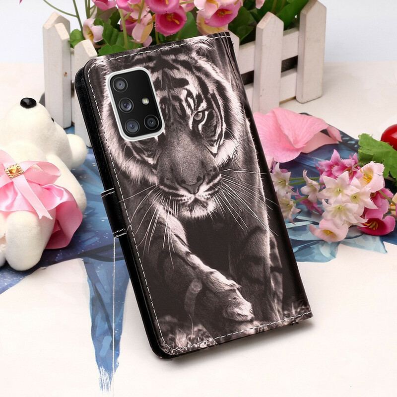 Læder Cover Samsung Galaxy A51 5G Nattiger