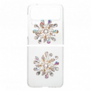 Cover Samsung Galaxy Z Flip 3 5G Flip Cover Blomster Ædelsten