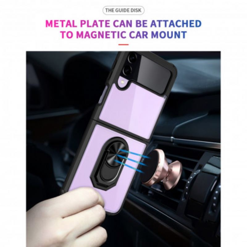 Cover Samsung Galaxy Z Flip 3 5G Flip Cover Gennemsigtig Metalring