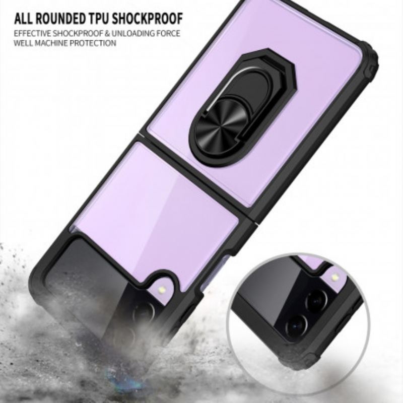Cover Samsung Galaxy Z Flip 3 5G Flip Cover Gennemsigtig Metalring
