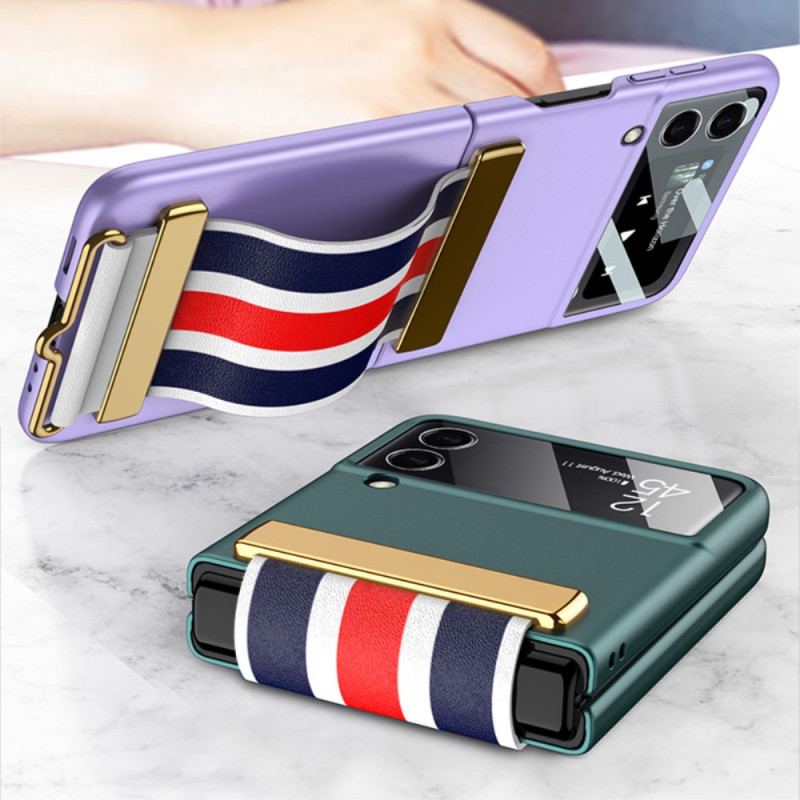 Cover Samsung Galaxy Z Flip 3 5G Flip Cover Hærdet Glas Og Gkk-strop