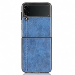 Cover Samsung Galaxy Z Flip 3 5G Flip Cover Imiteret Lædersøm