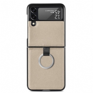 Cover Samsung Galaxy Z Flip 3 5G Flip Cover Lædereffekt Med Ring