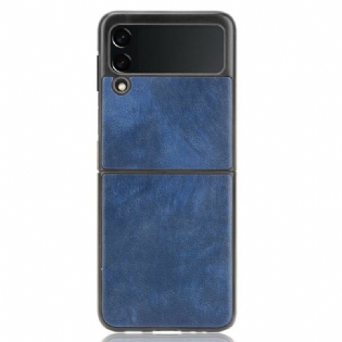 Cover Samsung Galaxy Z Flip 3 5G Flip Cover Litchi Imiteret Læder