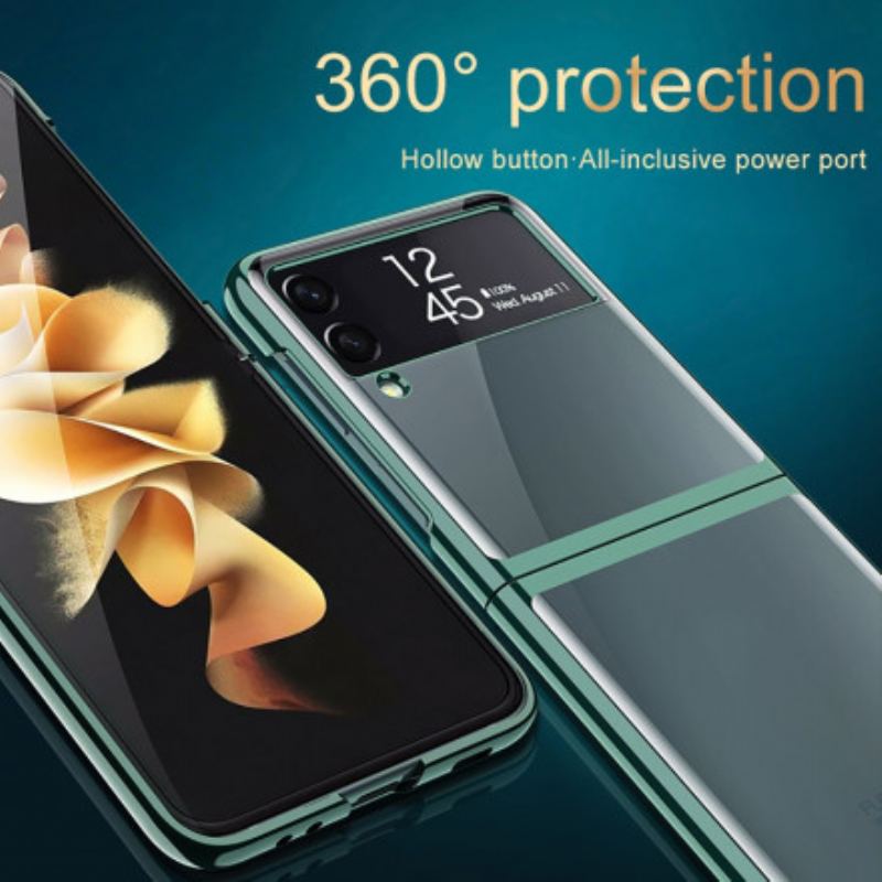 Cover Samsung Galaxy Z Flip 3 5G Flip Cover Metal Stil Kanter
