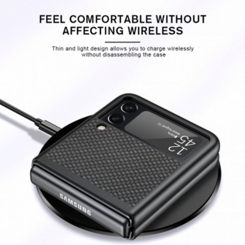 Cover Samsung Galaxy Z Flip 3 5G Flip Cover Tekstureret Kulfiber