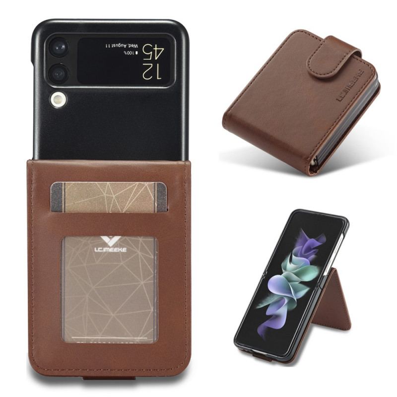 Etui Samsung Galaxy Z Flip 3 5G Flip Cover Kortholder Og Lås Lc.imeeke