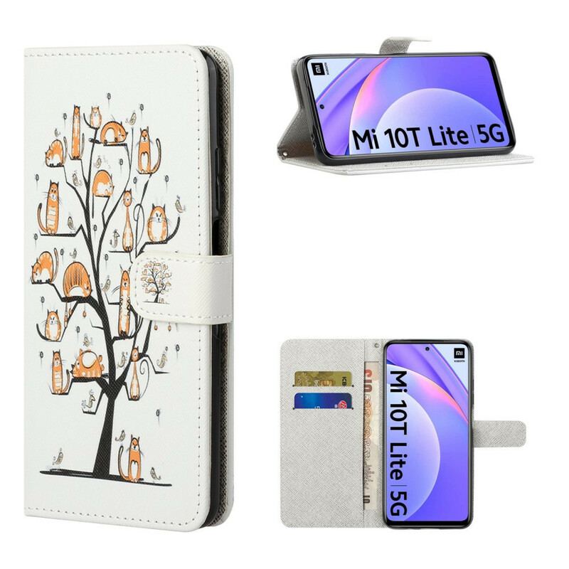 Flip Cover Xiaomi Mi 10T Lite Med Snor Funky Cats Med Rem
