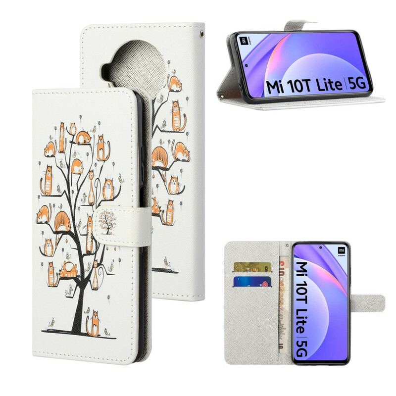Flip Cover Xiaomi Mi 10T Lite Med Snor Funky Cats Med Rem