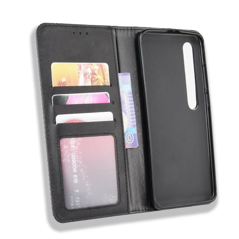 Cover Xiaomi Mi 10 / 10 Pro Flip Cover Stiliseret Vintage Lædereffekt