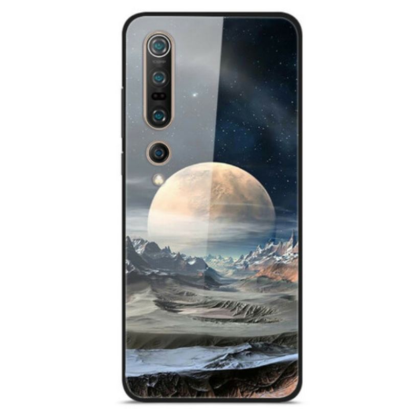 Cover Xiaomi Mi 10 / 10 Pro Space Moon Hærdet Glas