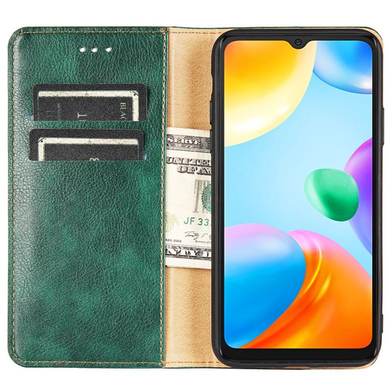 Cover Xiaomi Redmi 10X / 10X Pro Flip Cover Imiteret Lædersøm
