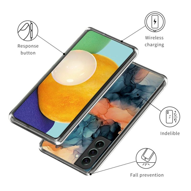 Cover Samsung Galaxy S24 5g Orange Abstrakt Marmormønster