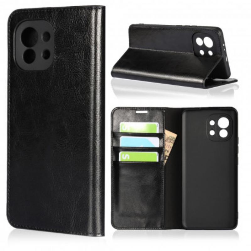 Cover Xiaomi Mi 11 (5G) Flip Cover Ægte Læder