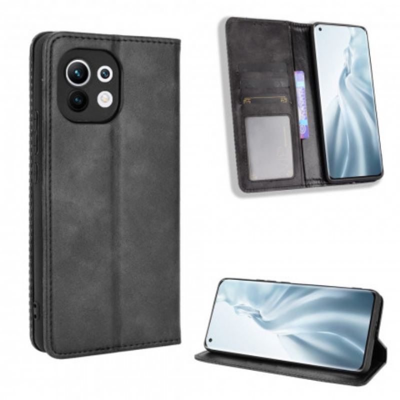 Cover Xiaomi Mi 11 (5G) Flip Cover Stiliseret Vintage Lædereffekt