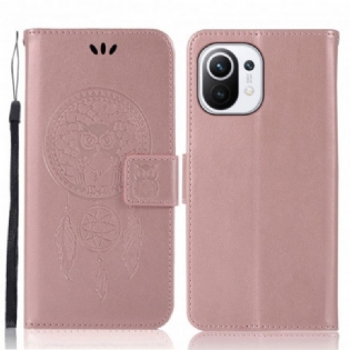Flip Cover Xiaomi Mi 11 (5G) Drømmefanger Ugle I Lædereffekt
