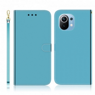 Flip Cover Xiaomi Mi 11 (5G) Spejlcover I Imiteret Læder