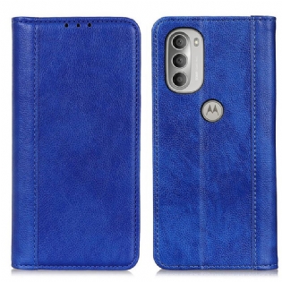 Cover Moto G51 5G Flip Cover Elegance Split Litchi Læder