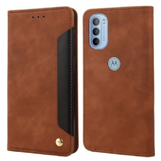 Cover Moto G51 5G Flip Cover Tofarvet Business Lædereffekt