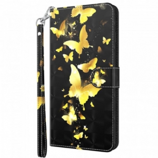 Flip Cover Moto G51 5G Gule Sommerfugle