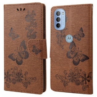 Flip Cover Moto G51 5G Med Snor Pragtfulde Stropsommerfugle