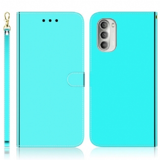 Læder Cover Moto G51 5G Spejlcover I Imiteret Læder