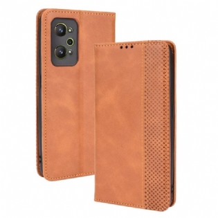 Cover Realme GT Neo 3T / Neo 2 Flip Cover Stiliseret Vintage Lædereffekt