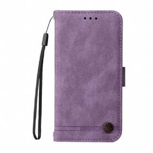 Flip Cover Realme GT Neo 3T / Neo 2 Imiteret Læder Nitte Og Rem