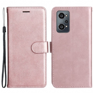 Flip Cover Realme GT Neo 3T / Neo 2 Med Snor Strappy Lædereffekt