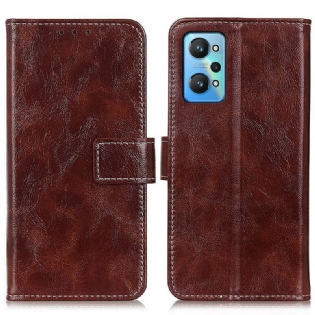 Flip Cover Realme GT Neo 3T / Neo 2 Skinnende Og Blottede Sømme