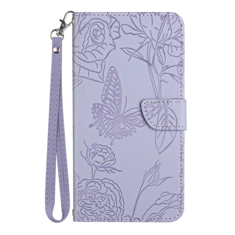Flip Cover Xiaomi Redmi Note 12 Pro Sommerfugle Og Snor