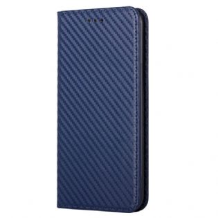 Cover Samsung Galaxy S23 5G Med Snor Flip Cover Strappy Carbon Fiber Style